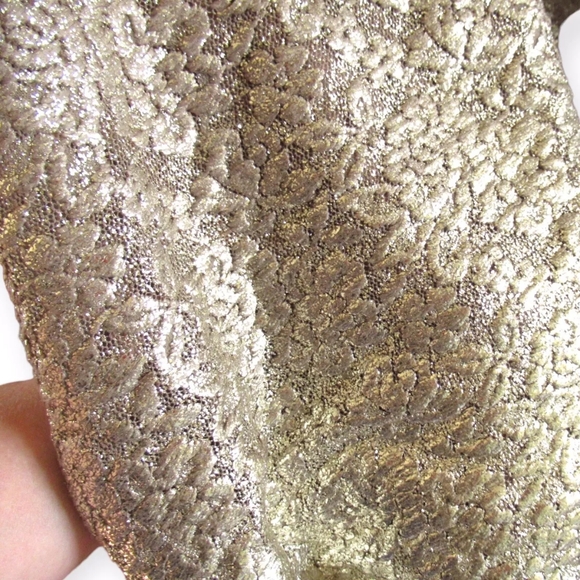 Free People Foiled Ombré Nude Tan Gold Lace Fit & N Flare Dress Boho Gypsy Party - Picture 13 of 13